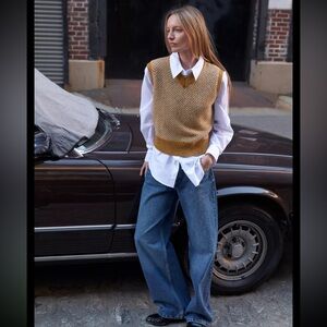 Mustard wool blend vest